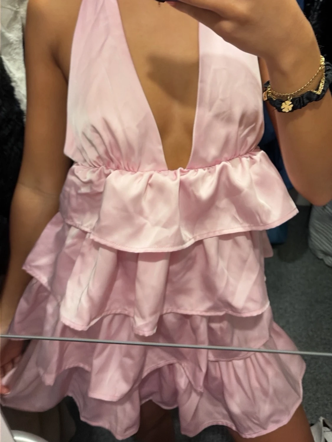 Rosa volangklänning  - 1