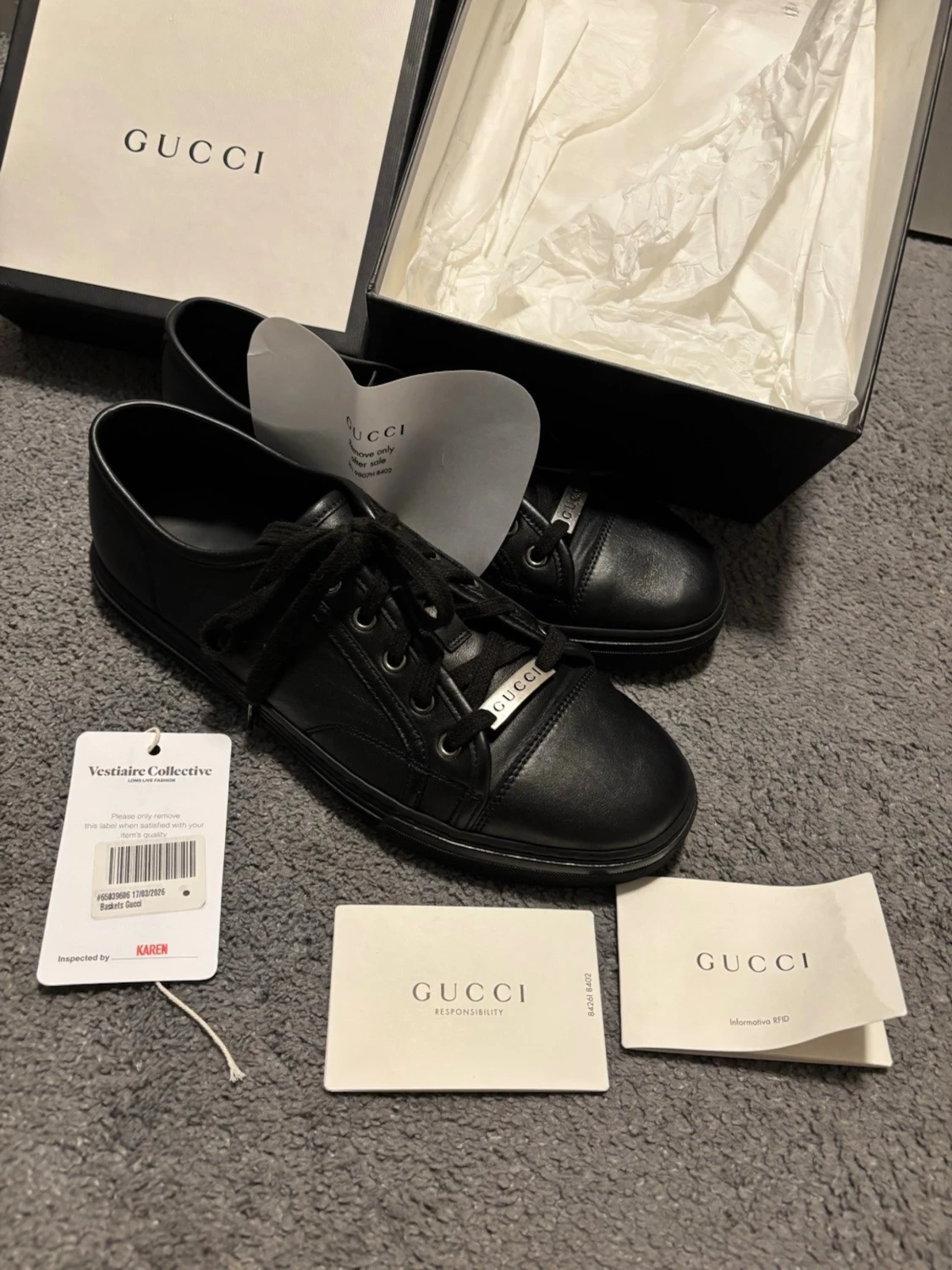 Gucci Ace all black leather - 3