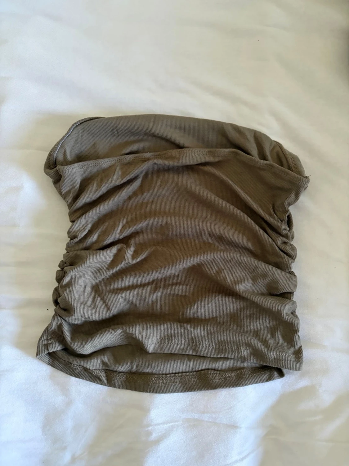 Militärgrön ribbad tubtopp - 1