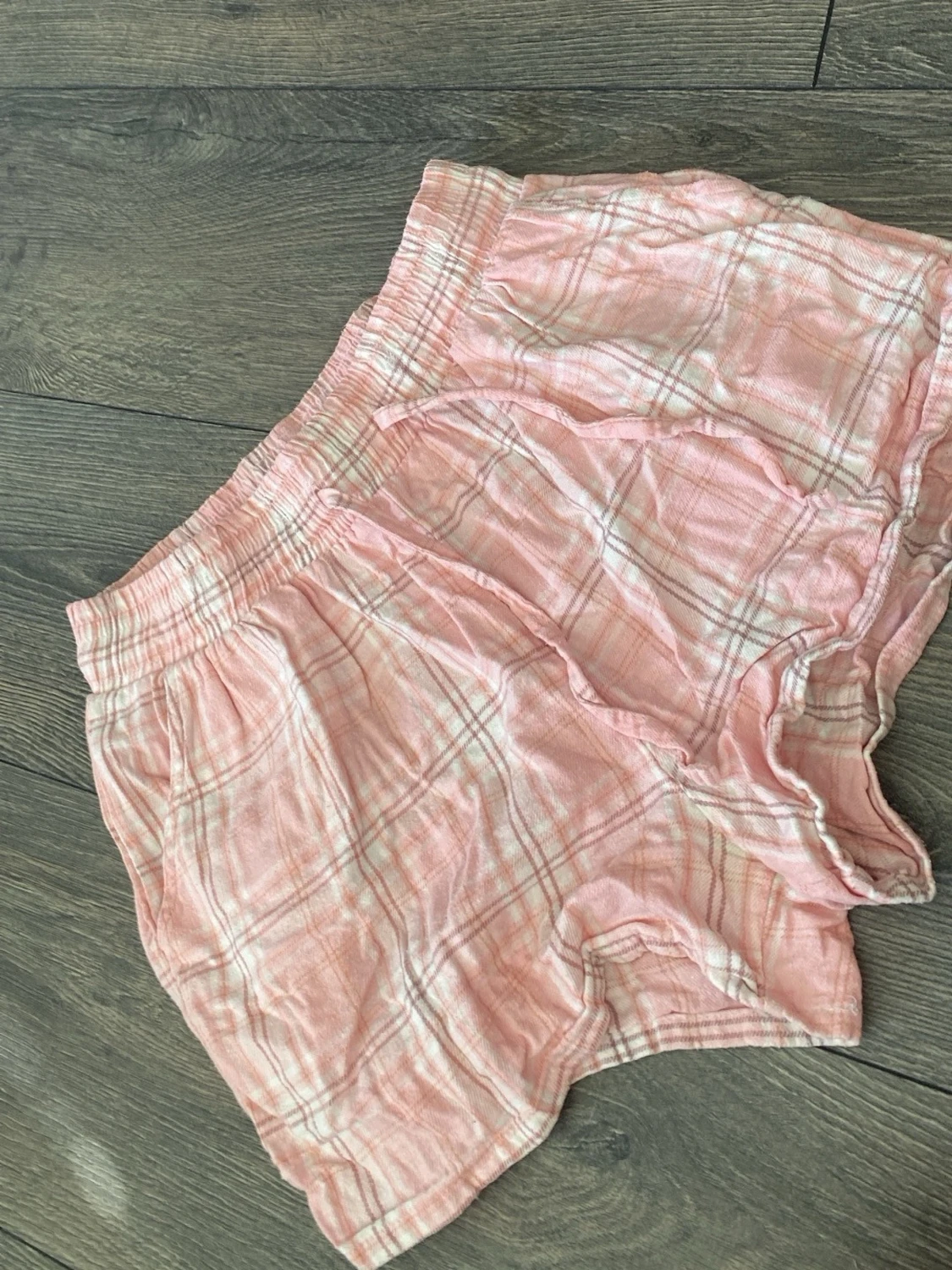 Rosa rutigt pyjamasset i bomull - 3