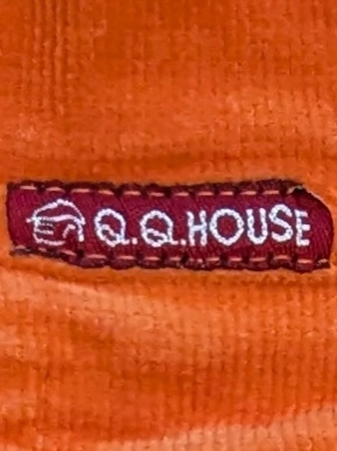 Orange manchesterkjol med bälte - 6