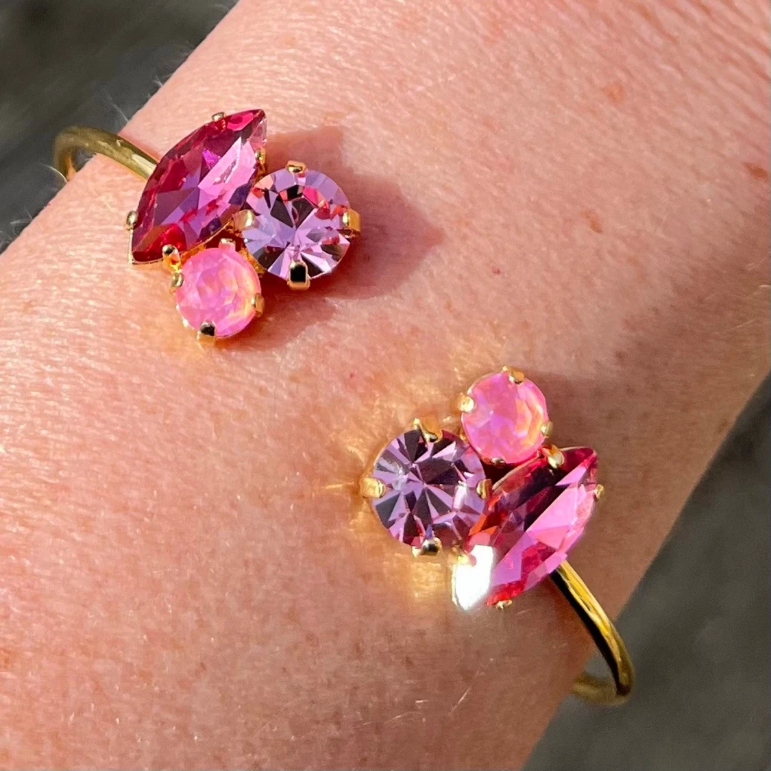 Armband Bangle Mixed sized Rosa - 1