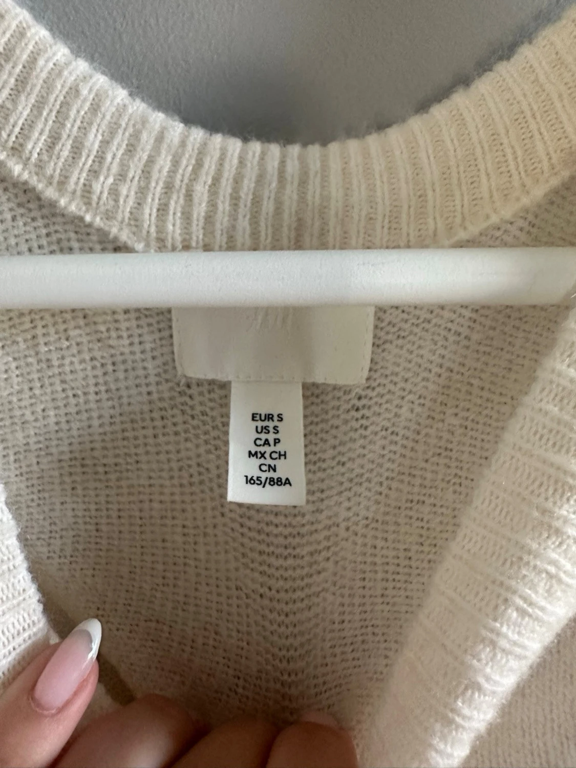 Vit stickad topp från H&M - 1