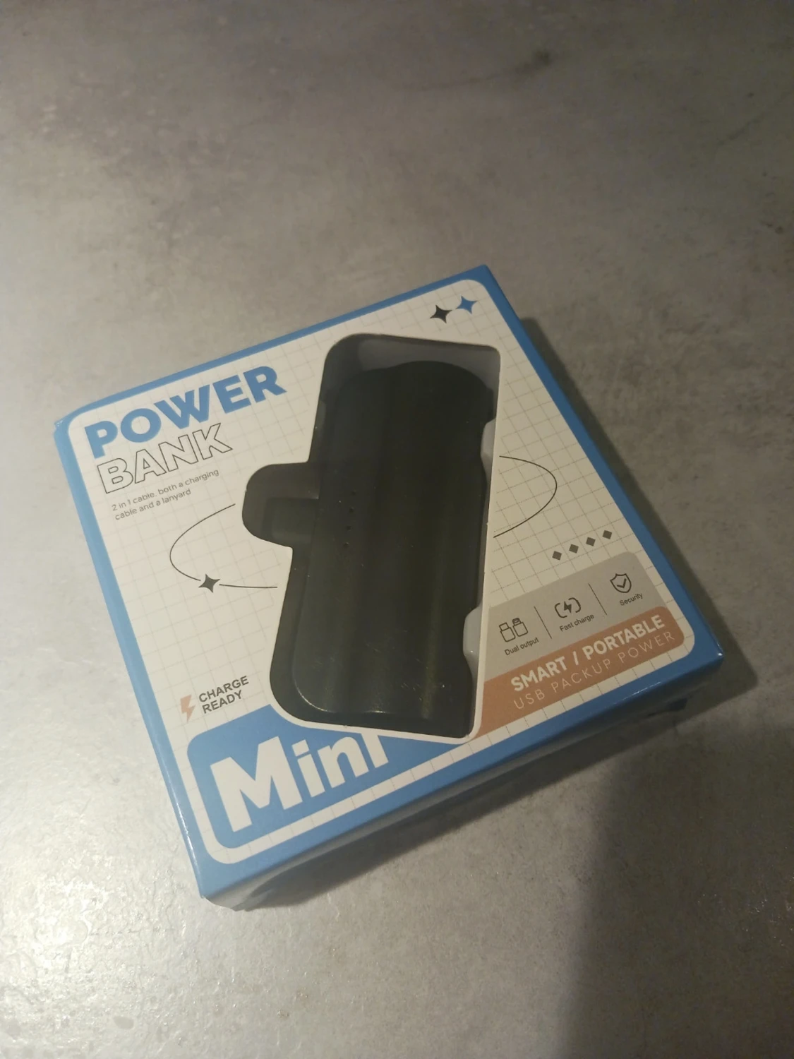 Mini Powerbank svart USB backup - 2