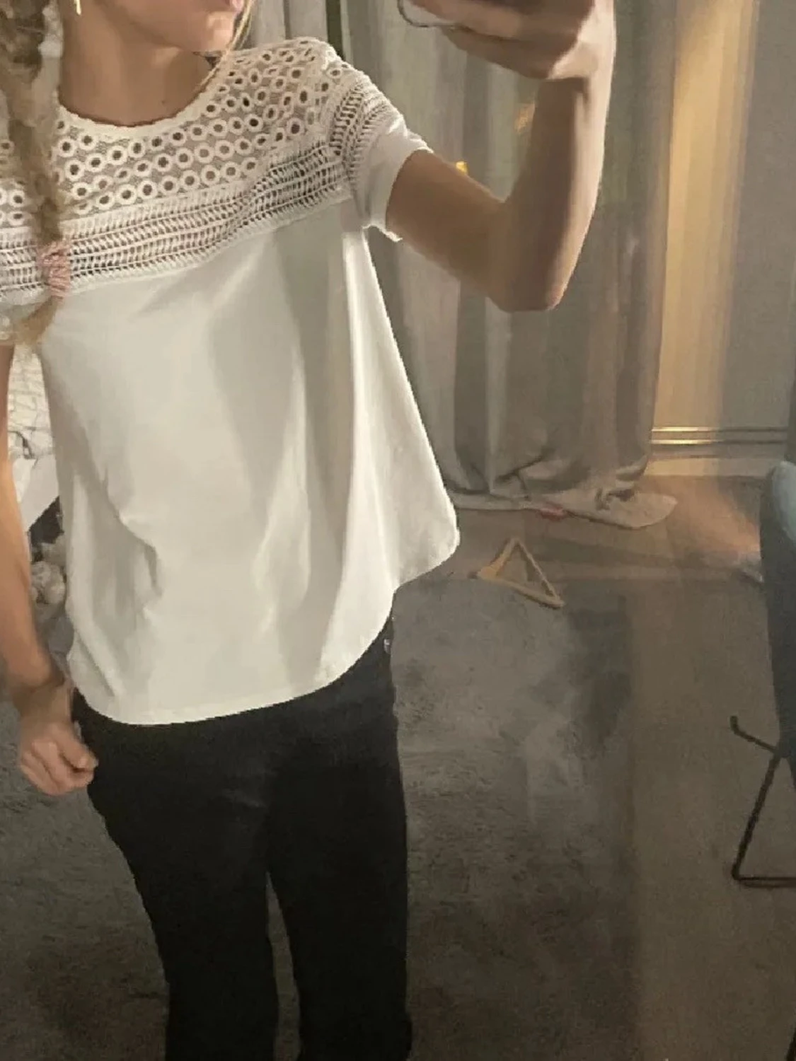 Vit T-shirt med mönster