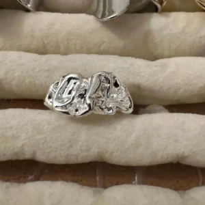 Chunky silverfärgad statementring - Justerbar 