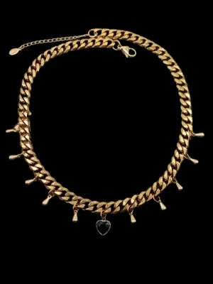 Handgjort halsband inspirerat av Maria Nilsdotter  - Högkvalitativt rostfritt stål 316 belagt med guld. Kedjetjocklek-8mm .Liknande Maria Nilsdotters smycke. #5