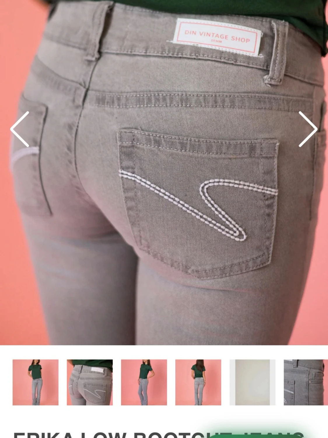 Grå bootcut jeans med broderi - 1