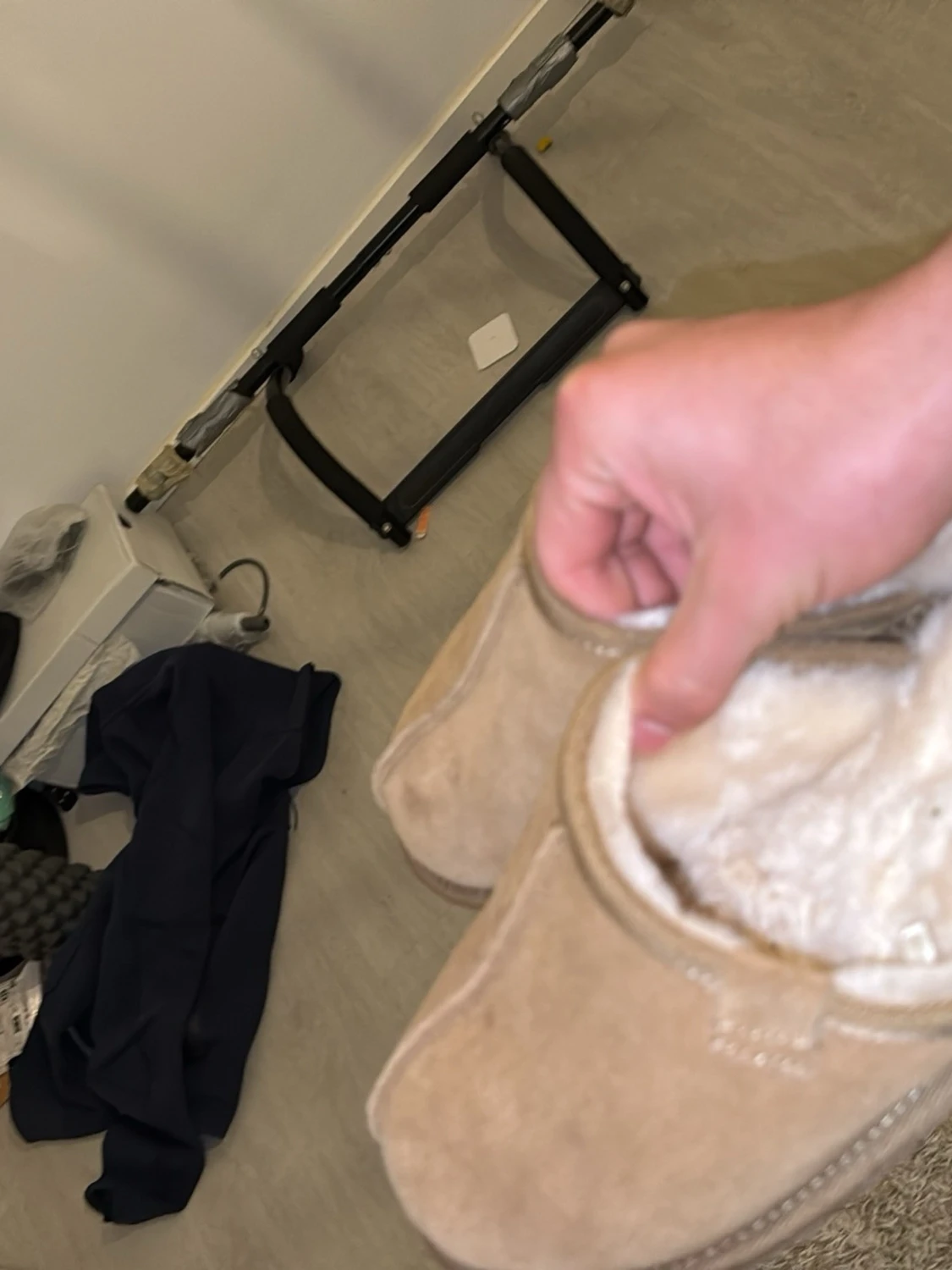 Beige fårskinnstofflor med ullfoder - 1