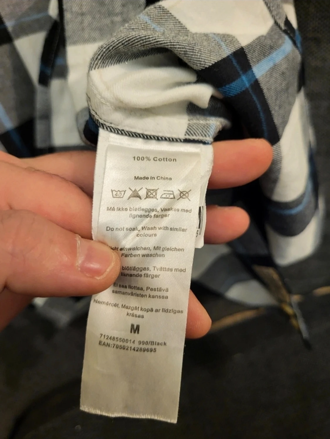 Vailent Rutig långärmad skjorta i bomull M - 6