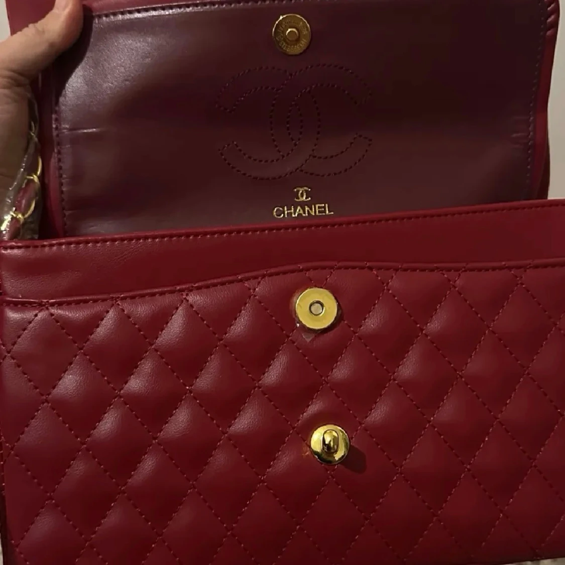 Röd Classic Flap handväska