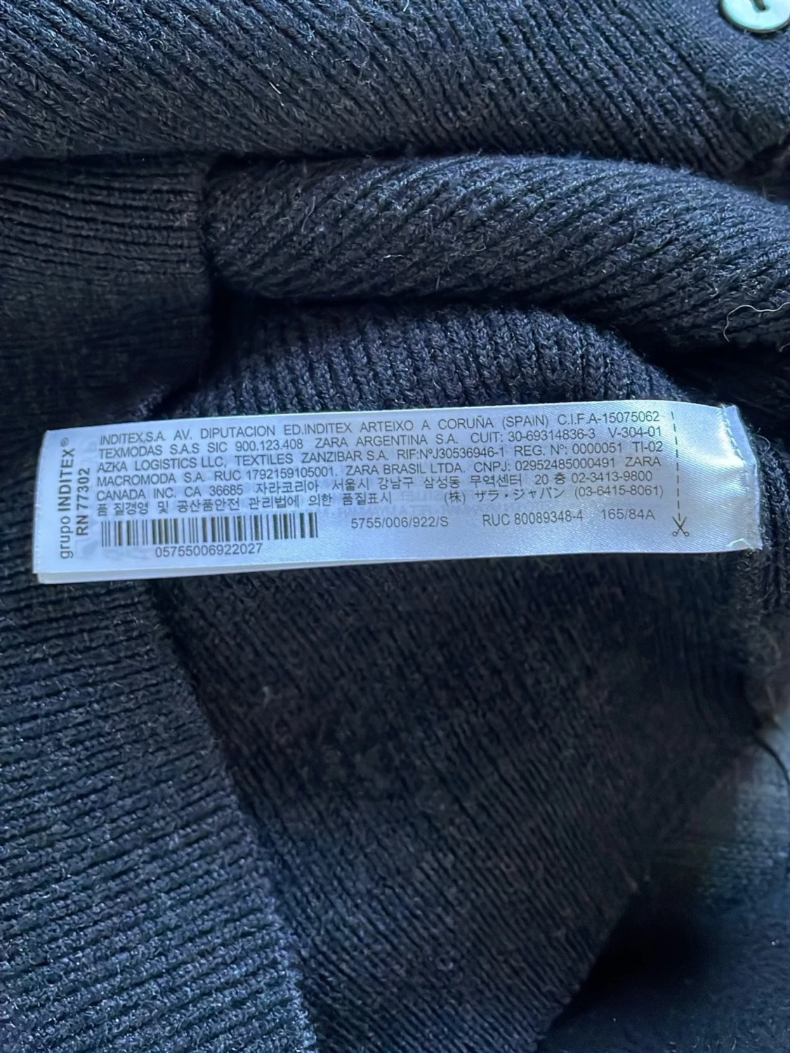 Mörkgråa ribbad kofta från Zara - 3