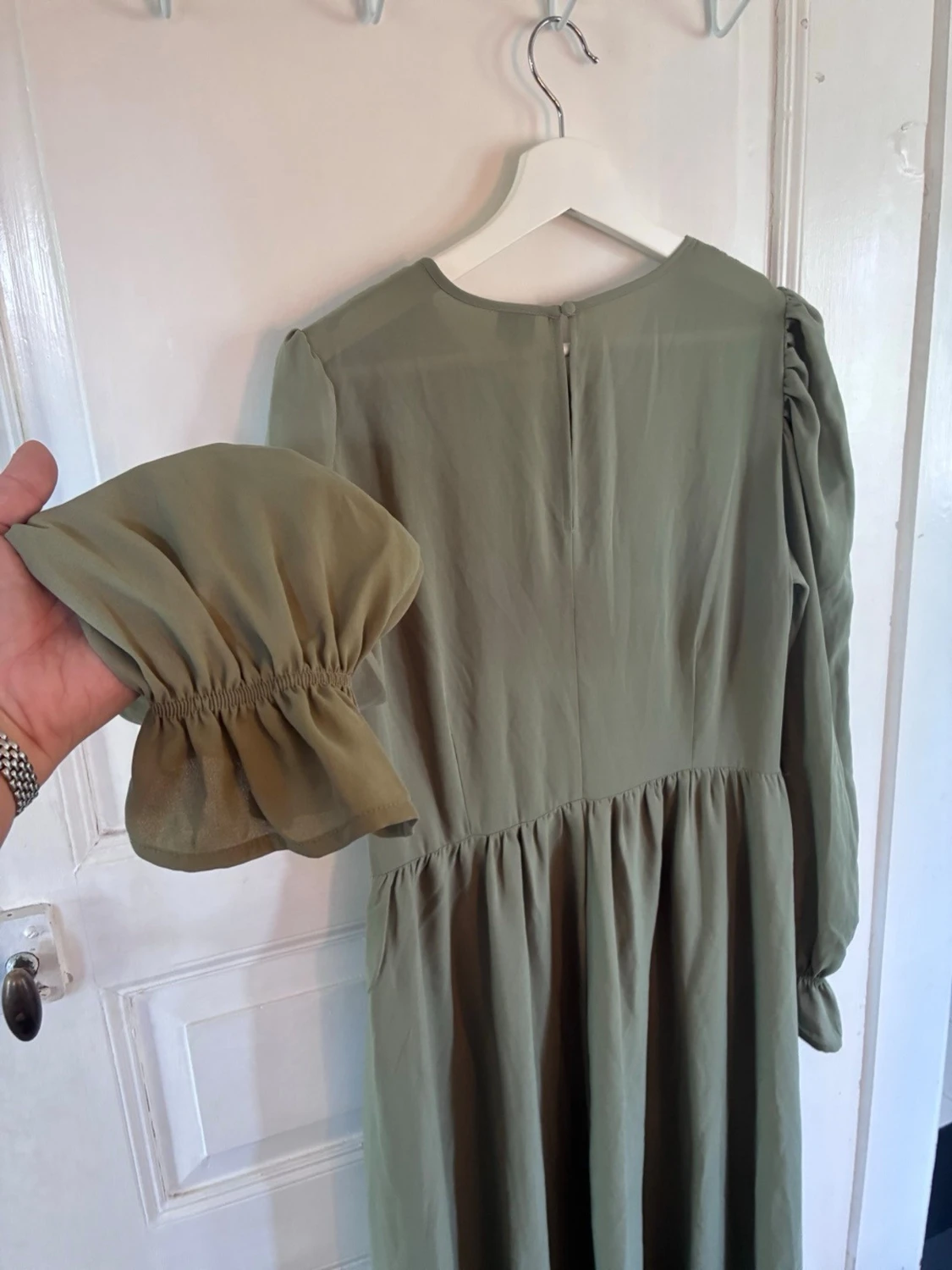 Grön långärmad klänning från H&M - 3