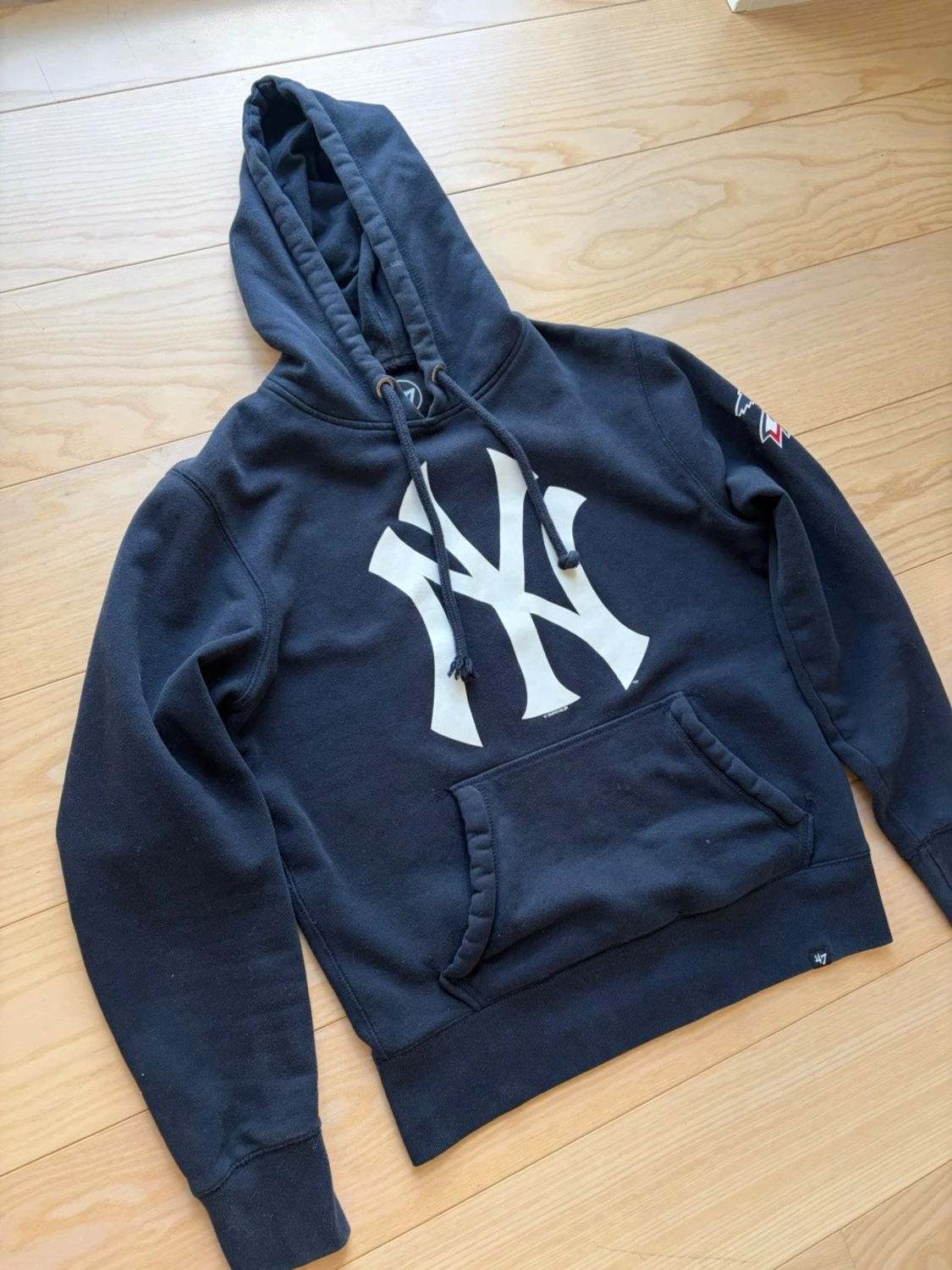 Mörkblå yankees hoodie - 1