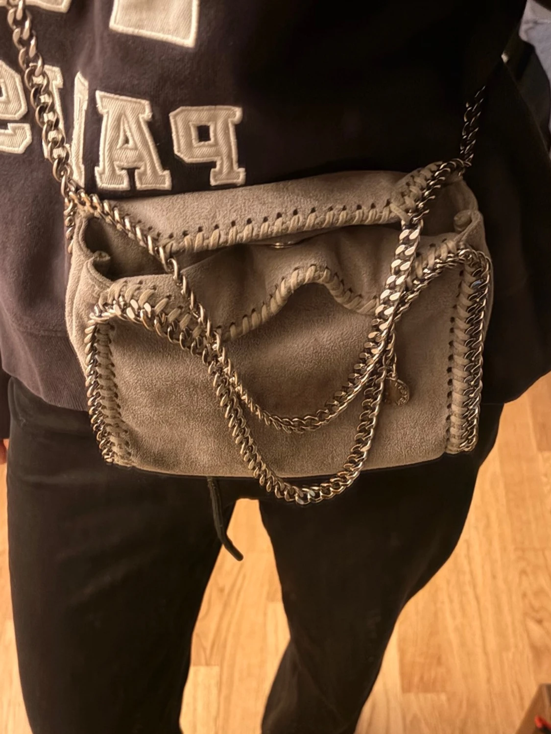 Grå Stella McCartney Falabella väska tiny - 1