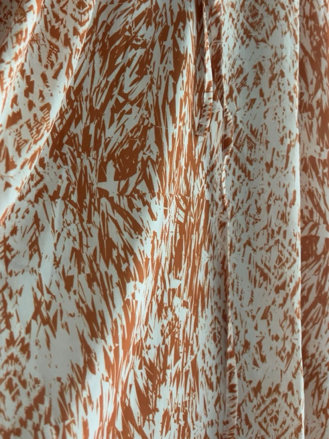 Mönstrad offshoulder blus i orange och vitt - 2