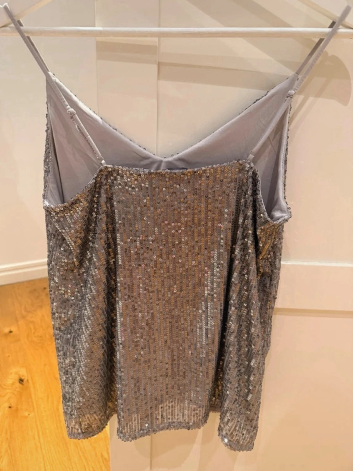 Glittrig silver paljettopp - 1