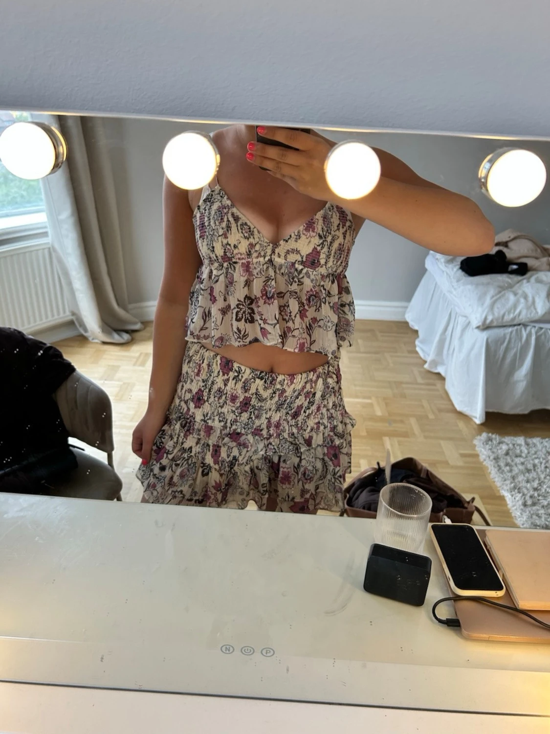 Blommigt set med volanger och smala band💖💖🌸 - 3