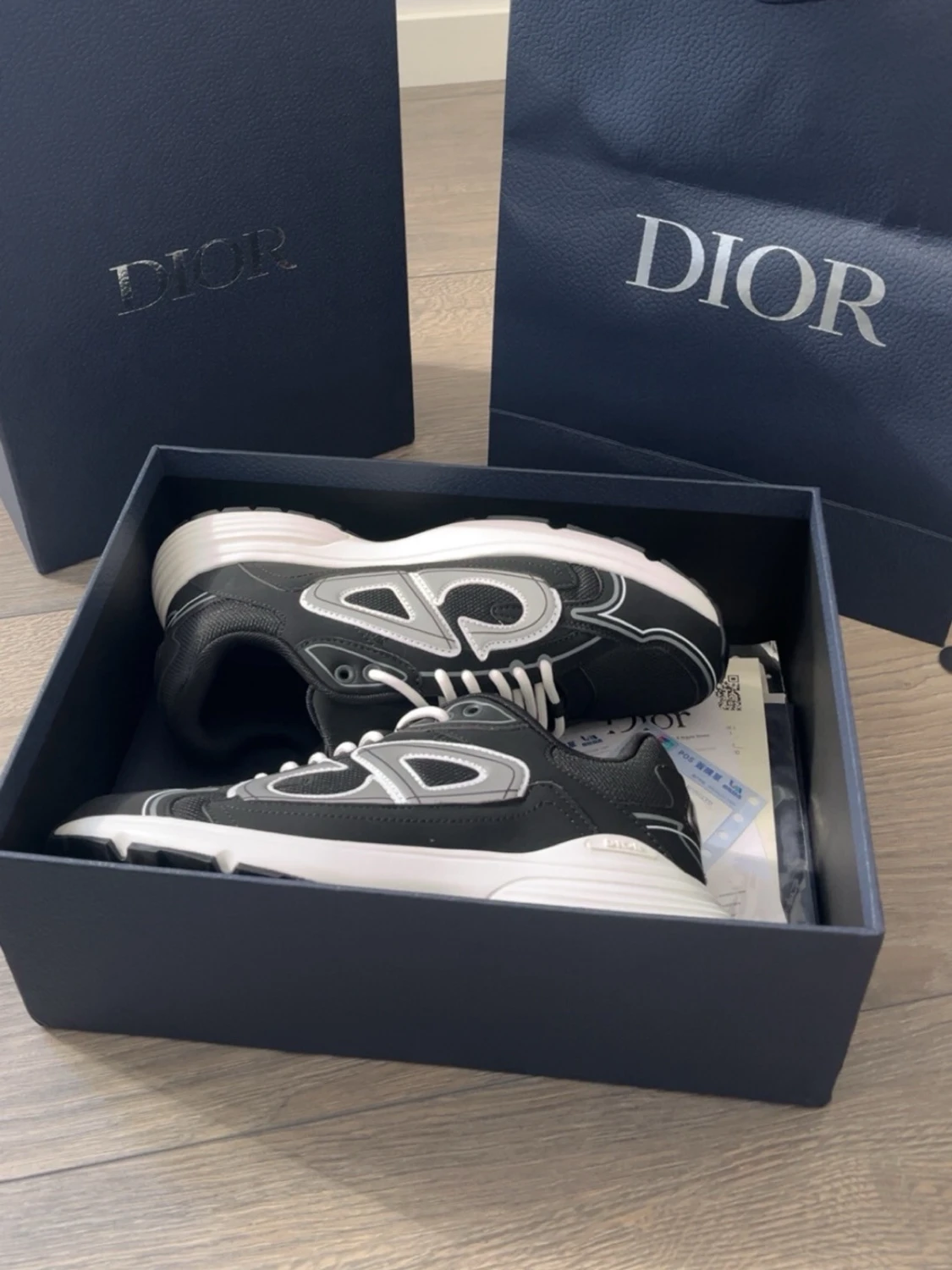 Svarta Dior B30 sneakers med vita detaljer - 2