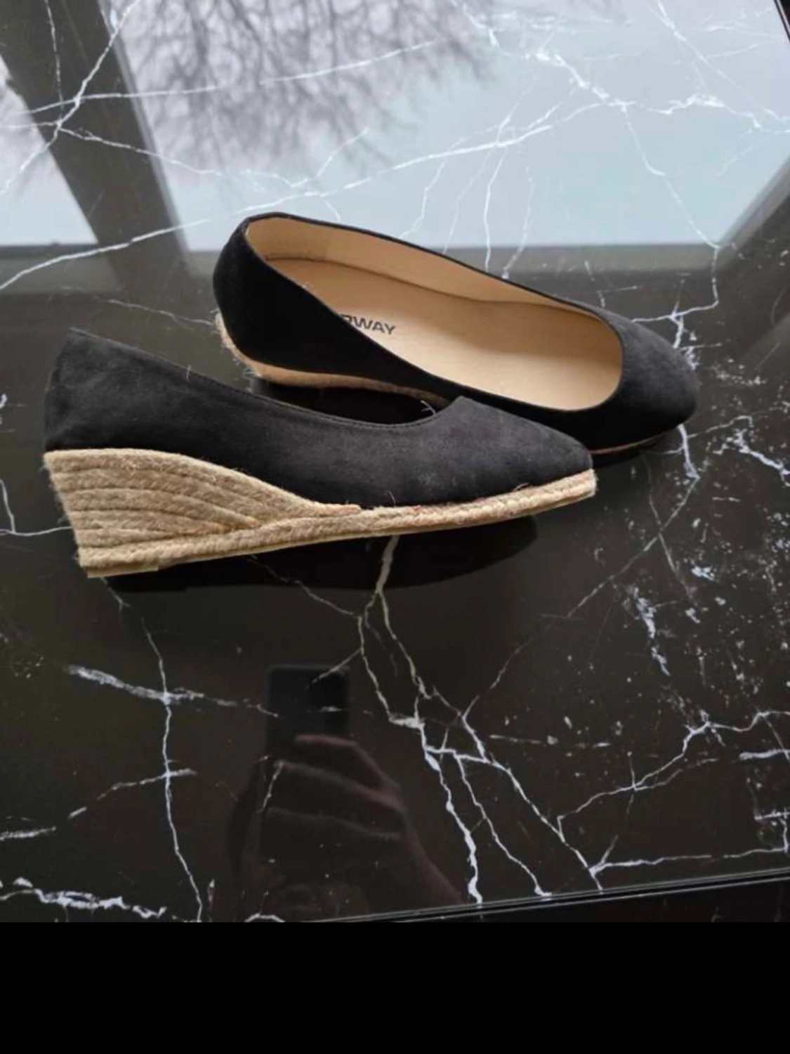 Svarta espadrillos med kilklack Topway