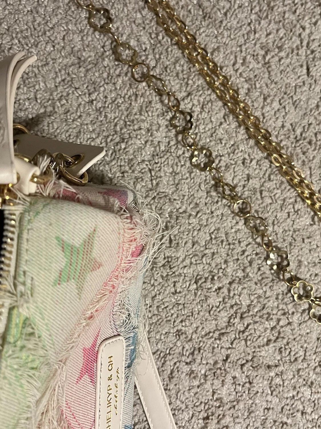 Pastellfärgad stjärnmönstrad handväska - 4