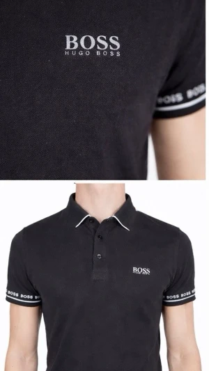 Hugo Boss Piké - Classic Hugo Boss Polo Shirt designed with clean lines and subtle details that elevate an everyday essential. Crafted in a soft, structured cotton piqué that feels comfortable while keeping a sharp silhouette. The minimalist logo, contrast piping and branded sleeve details create a confident, understated look. An easy piece that works just as well on its own as layered. Size S. Feel free to get in touch with us if you have any questions.