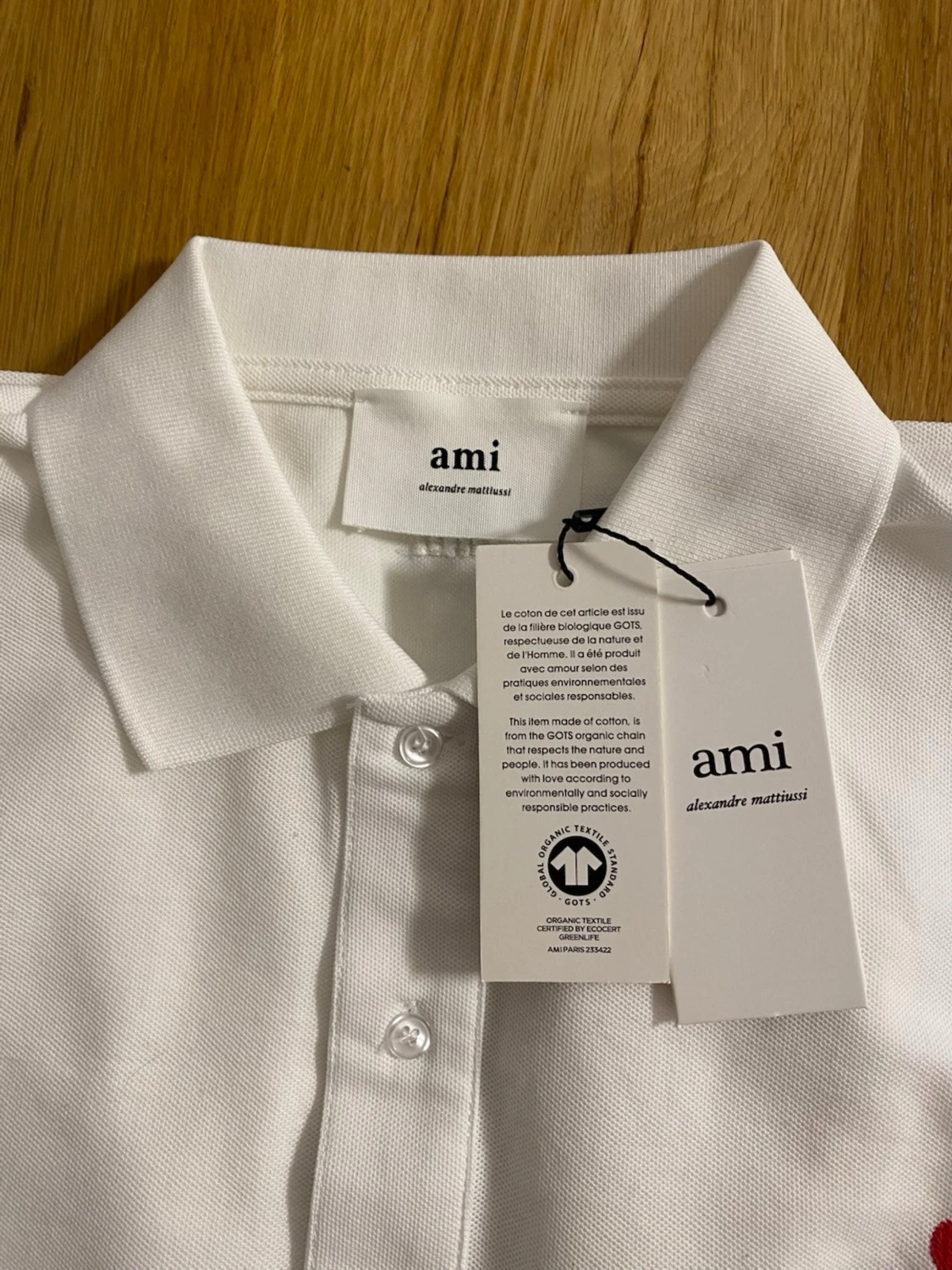 Vit piké från Ami Paris med rött hjärta - 2