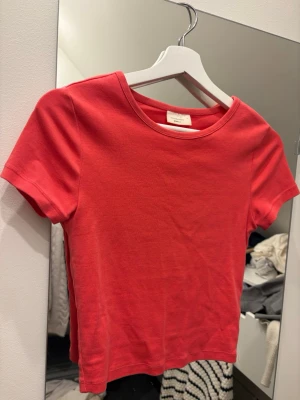 Korallfärgad t-shirt - En enkel och snygg korallfärgad t-shirt från Gina Tricot (Ser mer röd ut på bilden än vad den är...)