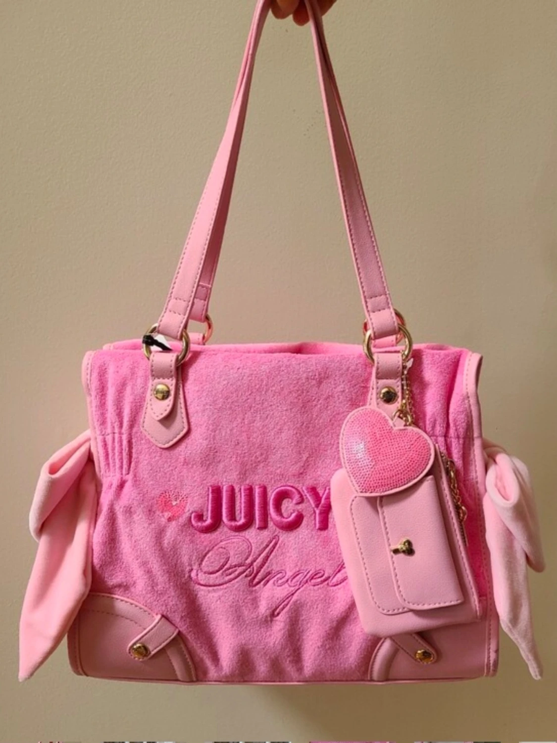 Juicy Couture rosa handväska med rosetter