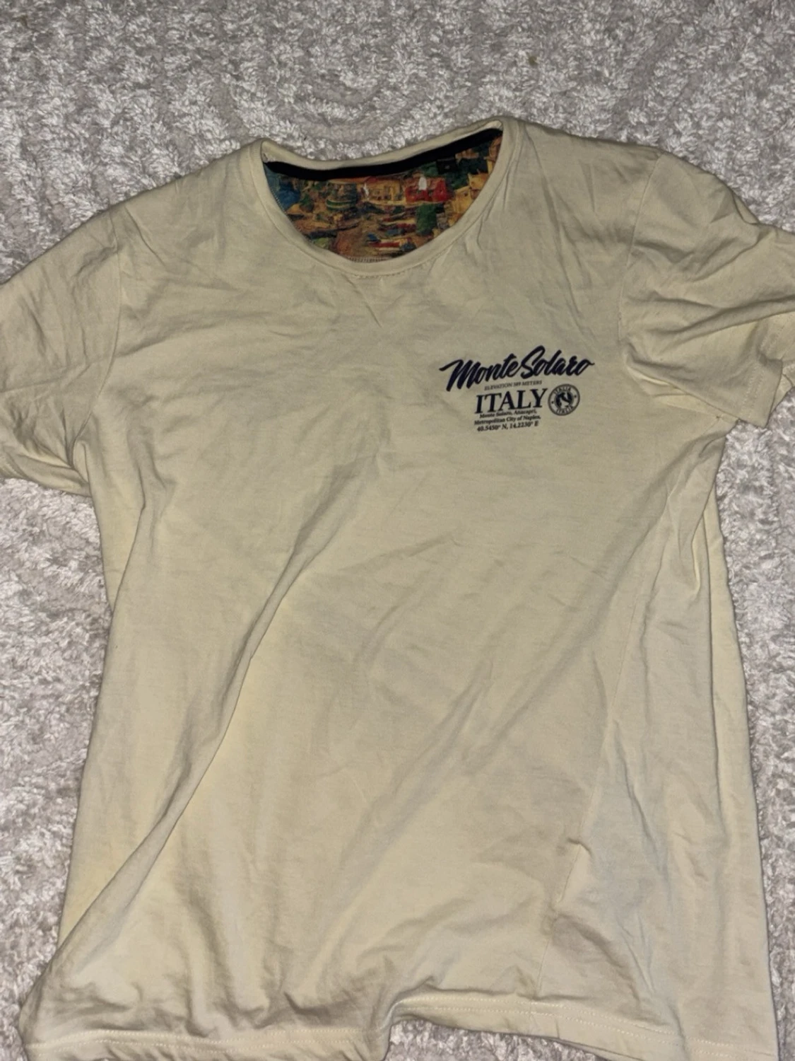 Beige Monte Solaro t-shirt med tryck - 1