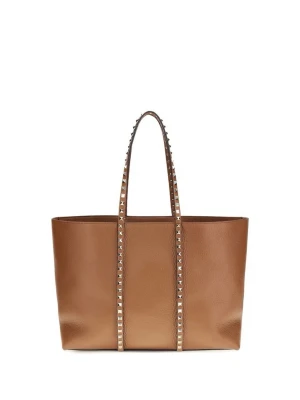 Garavani Rockstud Tore bag - Rockstud Tote Bag från   Garavani är tillverkad i granatrött kalvskinn och kombinerar elegans med praktiska egenskaper. Den är designad för att bäras bekvämt över axeln och har nitar och metalldetaljer i platinfinish, samt en dragkedja, för en sofistikerad och distinkt look.
