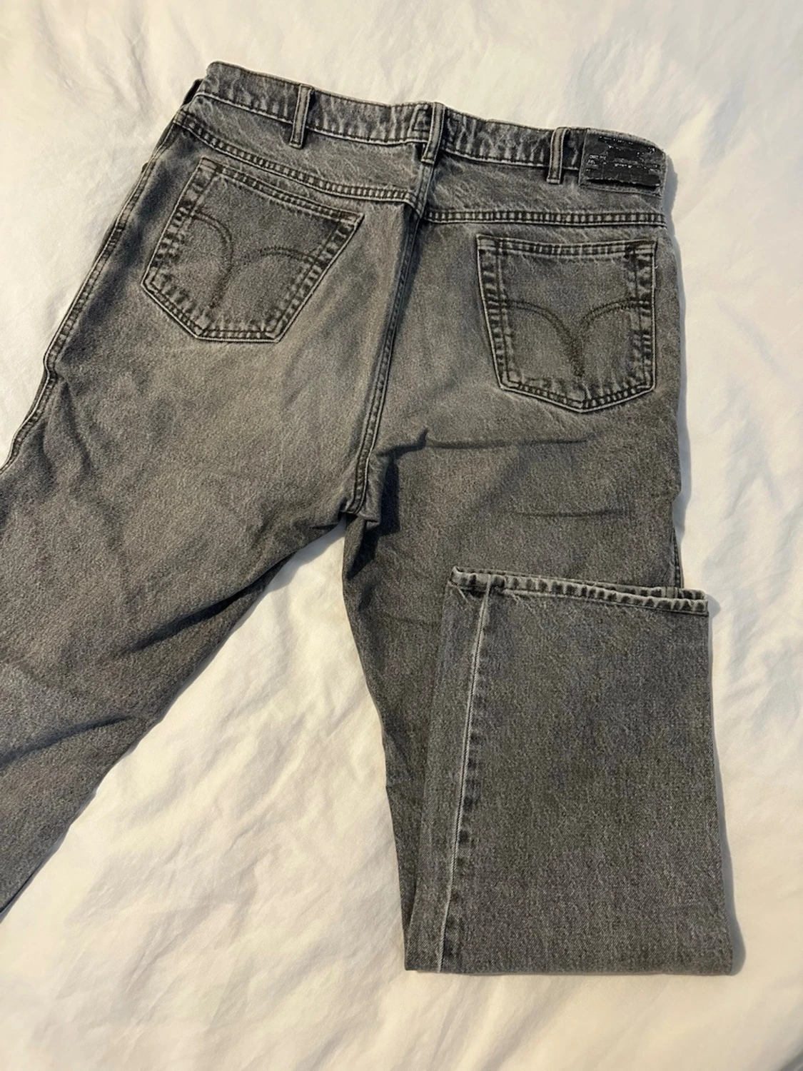 Grå jeans straight fit - 1