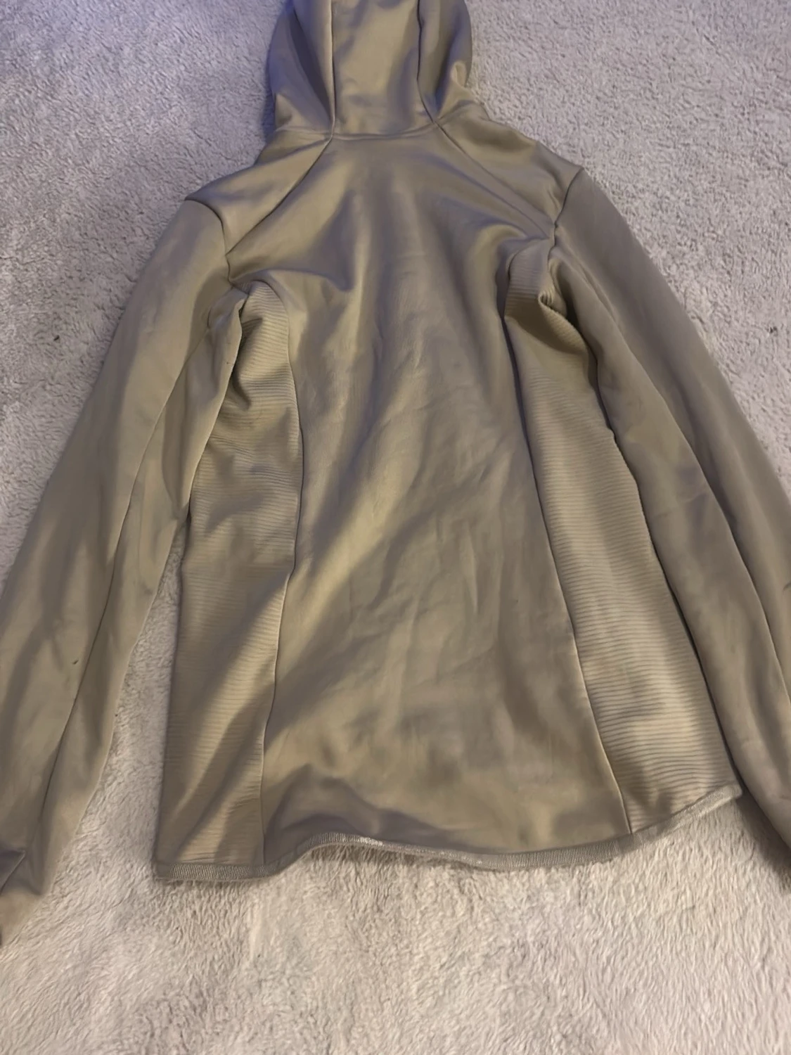 Beige vindjacka med huva - 1