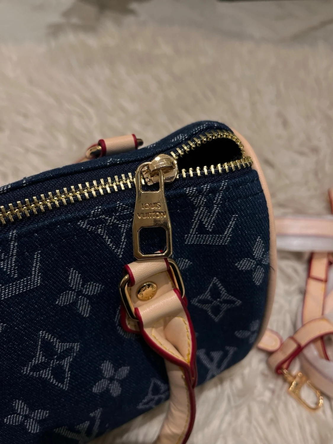 Denim monogram handväska - 4
