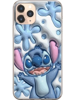 Mobilskal med Stitch-motiv - Snyggt mobilskal med ett färgglatt Stitch-motiv från Disney. Skalet är gjort i tålig plast och har en vit bakgrund med blå splash-detaljer och stora rosa öron. Perfekt för dig som vill ha ett lekfullt och unikt skydd till mobilen.