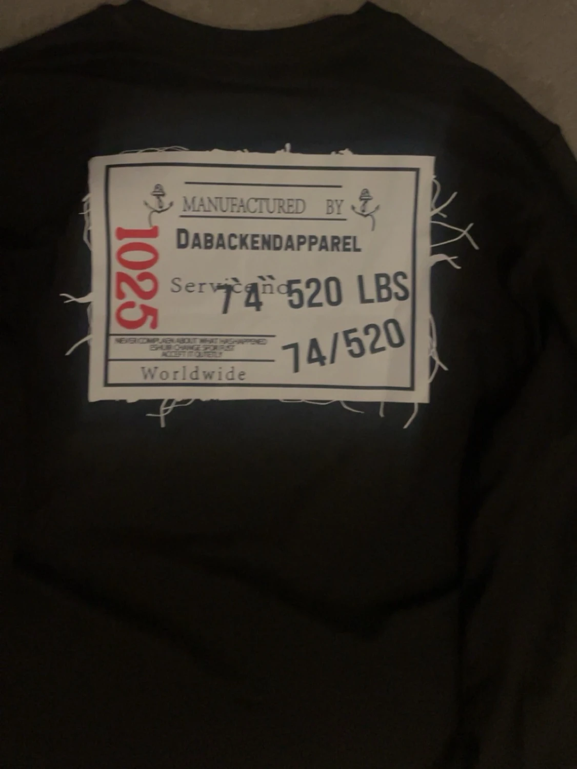 Svart långärmad t-shirt med tryck - 3