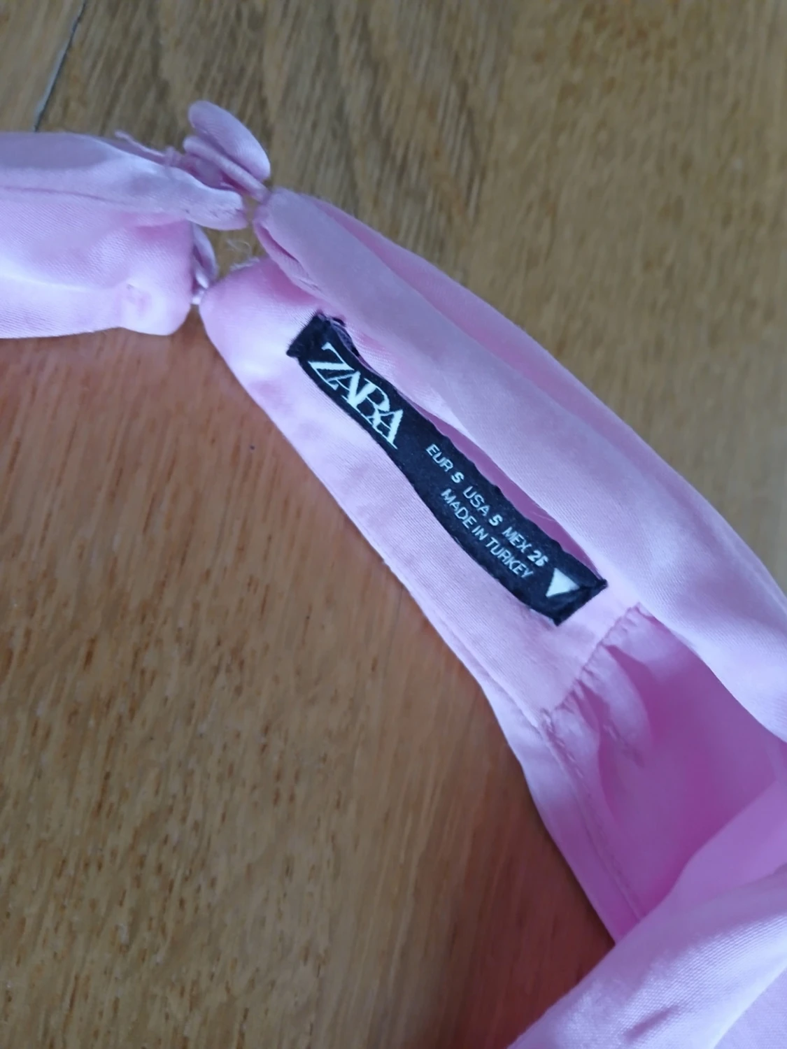 Zara rosa satin halterneck topp, strl S - 4