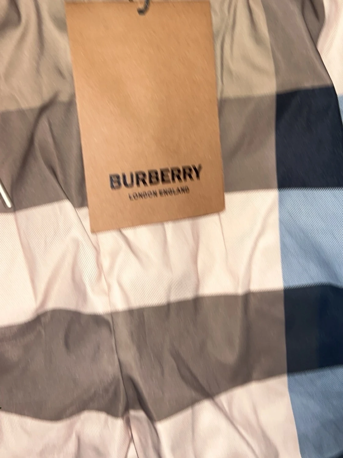 Rutig Burberry shorts med snörning - 1