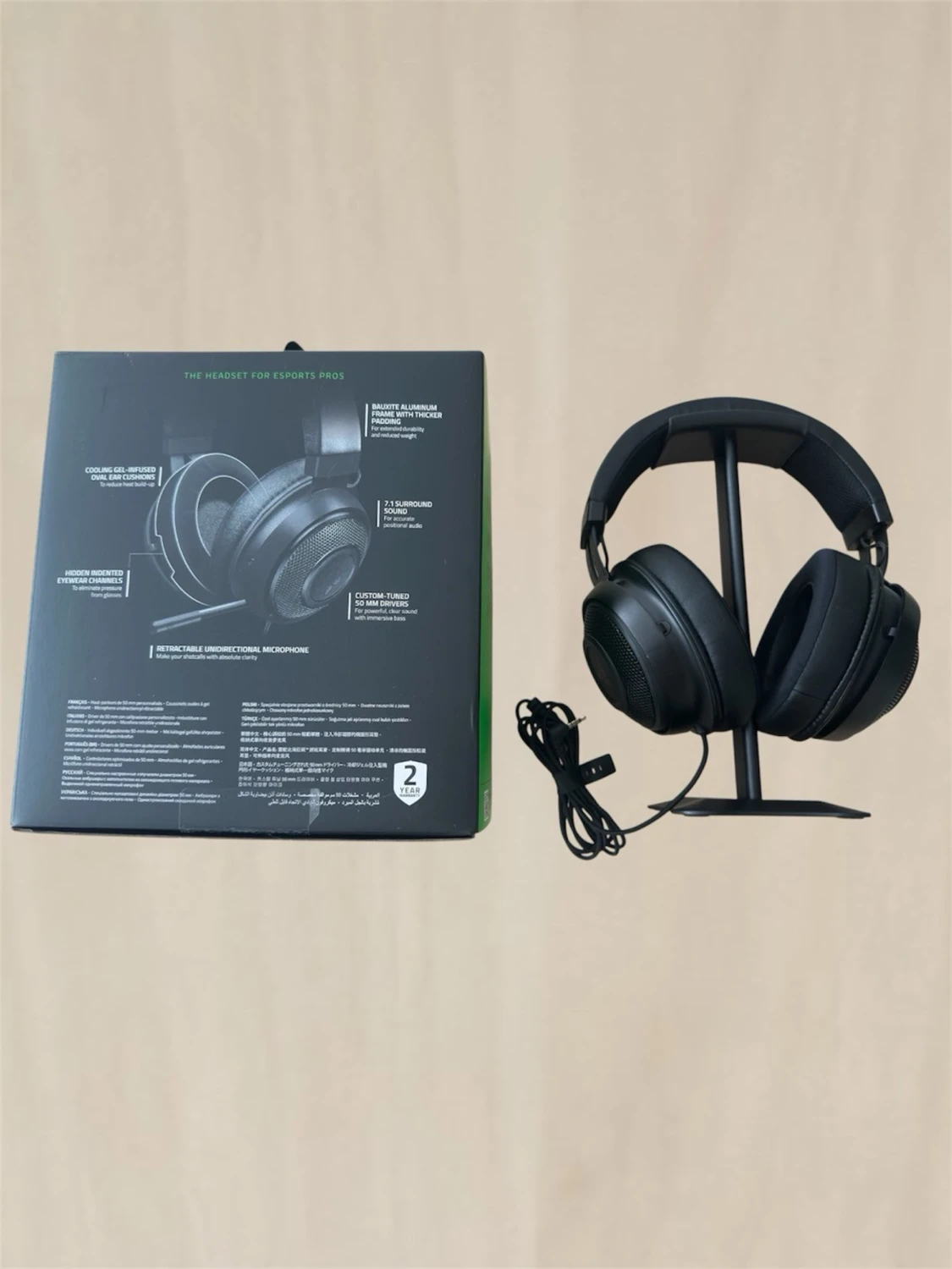 Razer Kraken gaming headset svart - 1