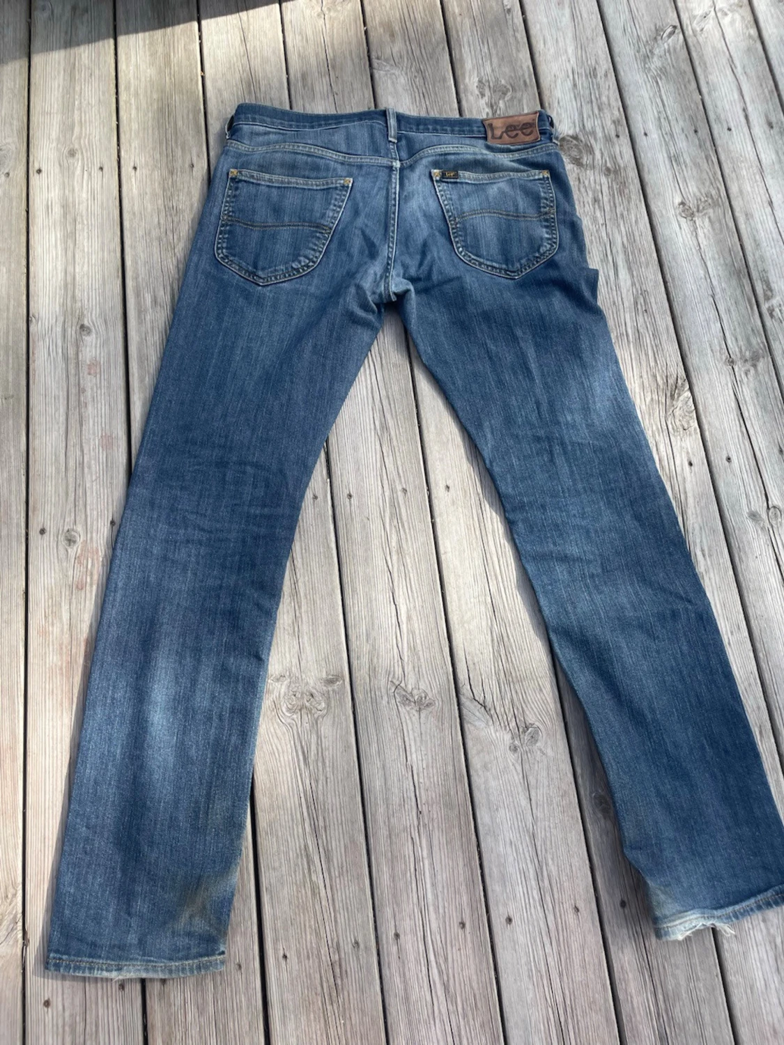Blå raka jeans från Lee - 1