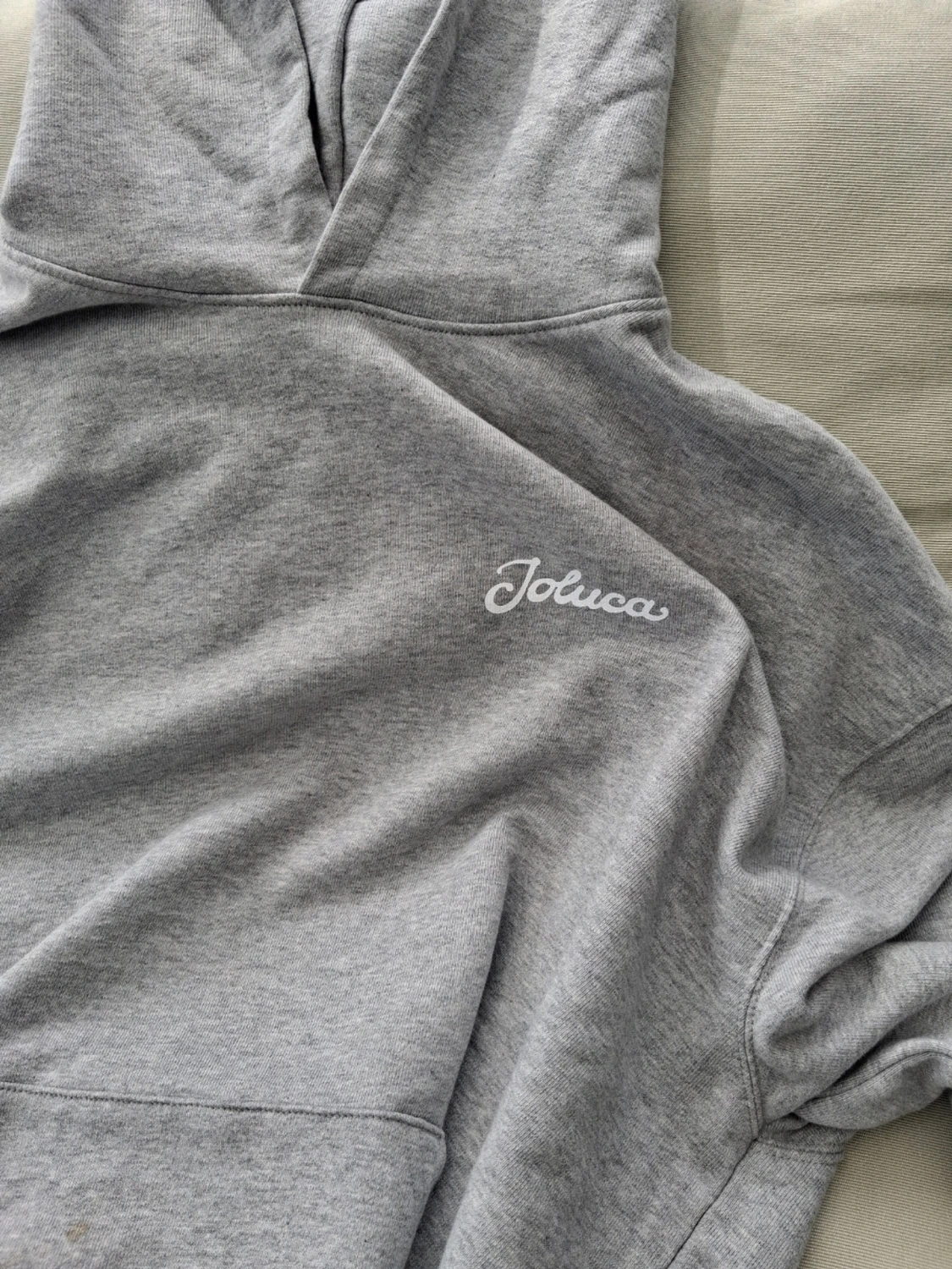 Grå hoodie med fruktmotiv från Joluca - 1