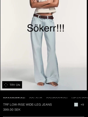 Söker - Ljusblå wide-leg jeans från TRF från Zara i strl 36/38