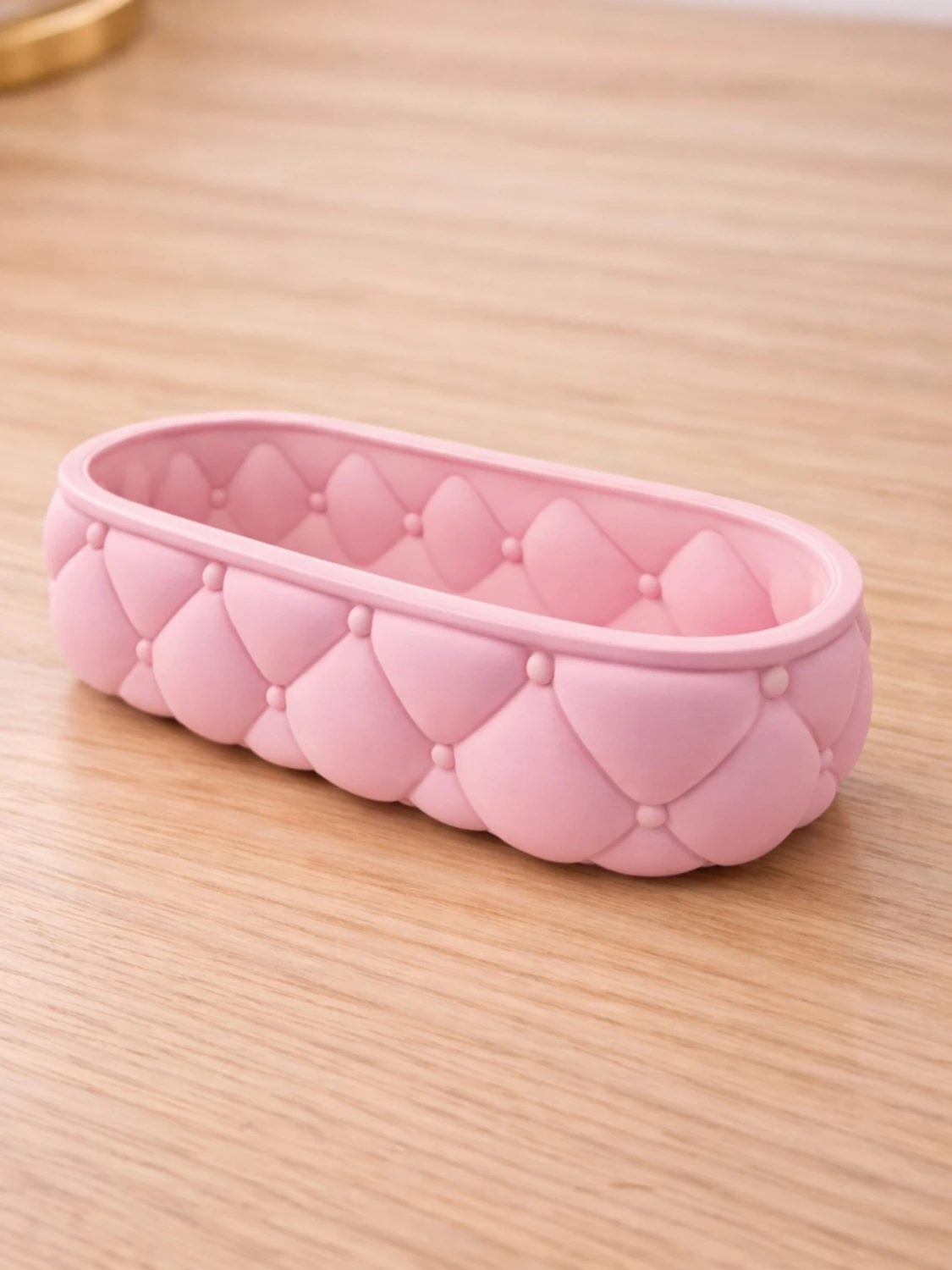 Rosa quiltad plånbok i silikon