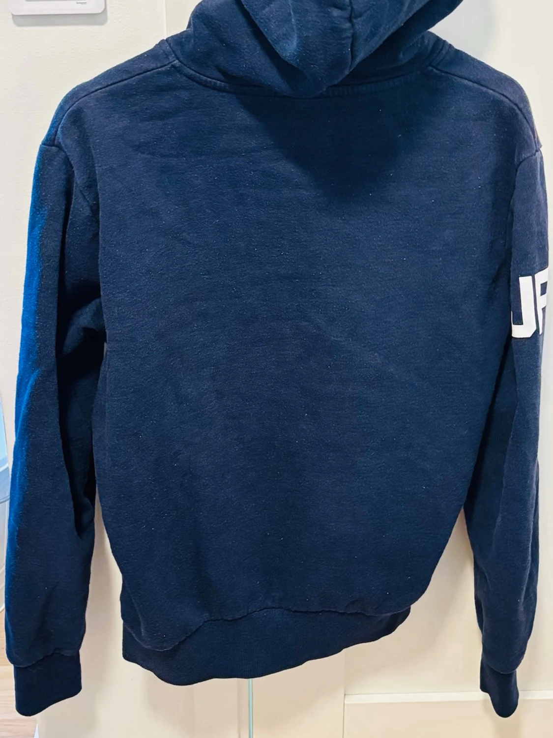 Mörkblå Superdry hoodie med tryck - 1