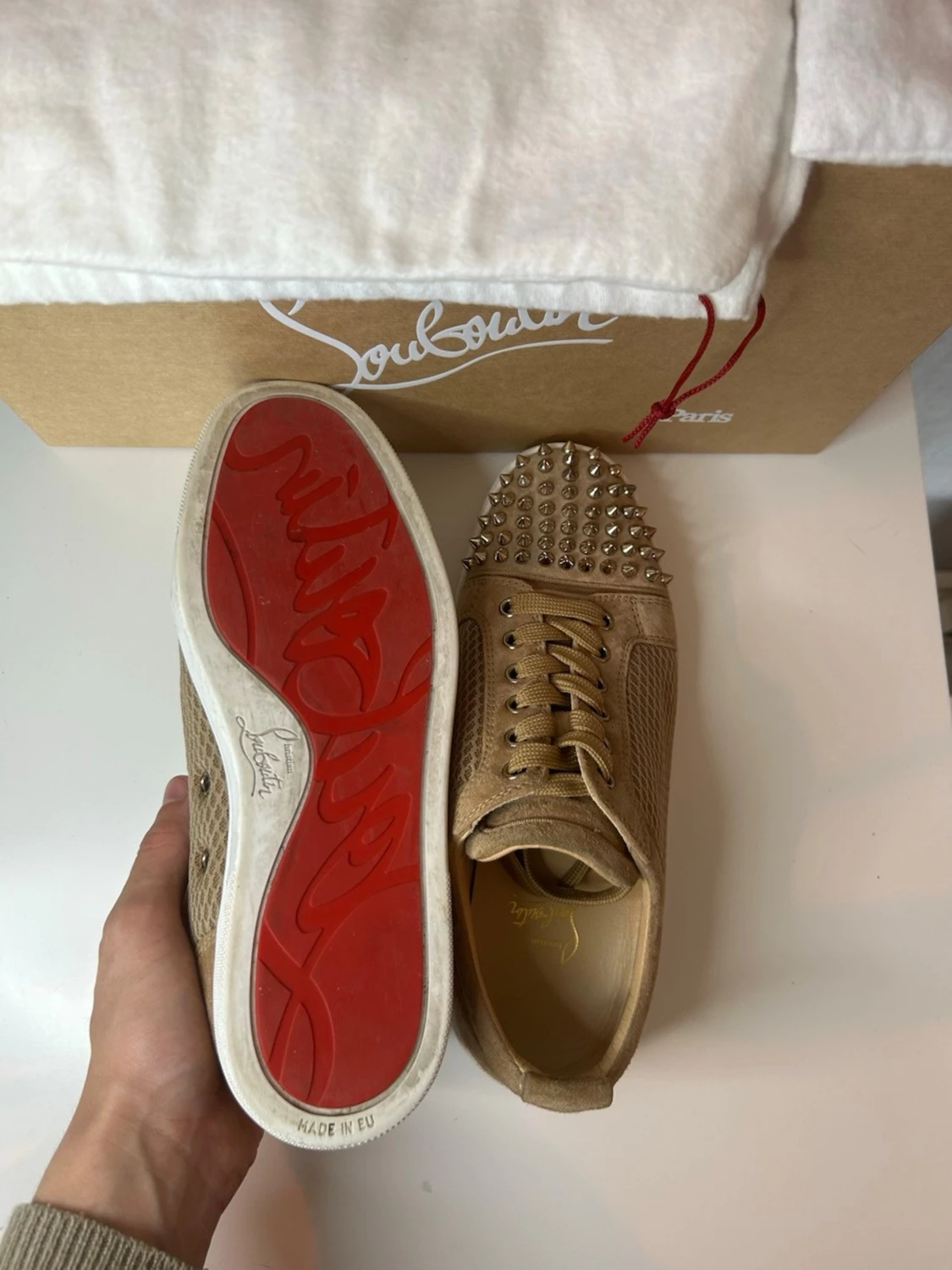 Beige sneakers från Christian Louboutin - 5
