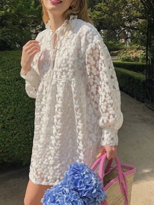 White embroidered dress from ZARA - Completely unused