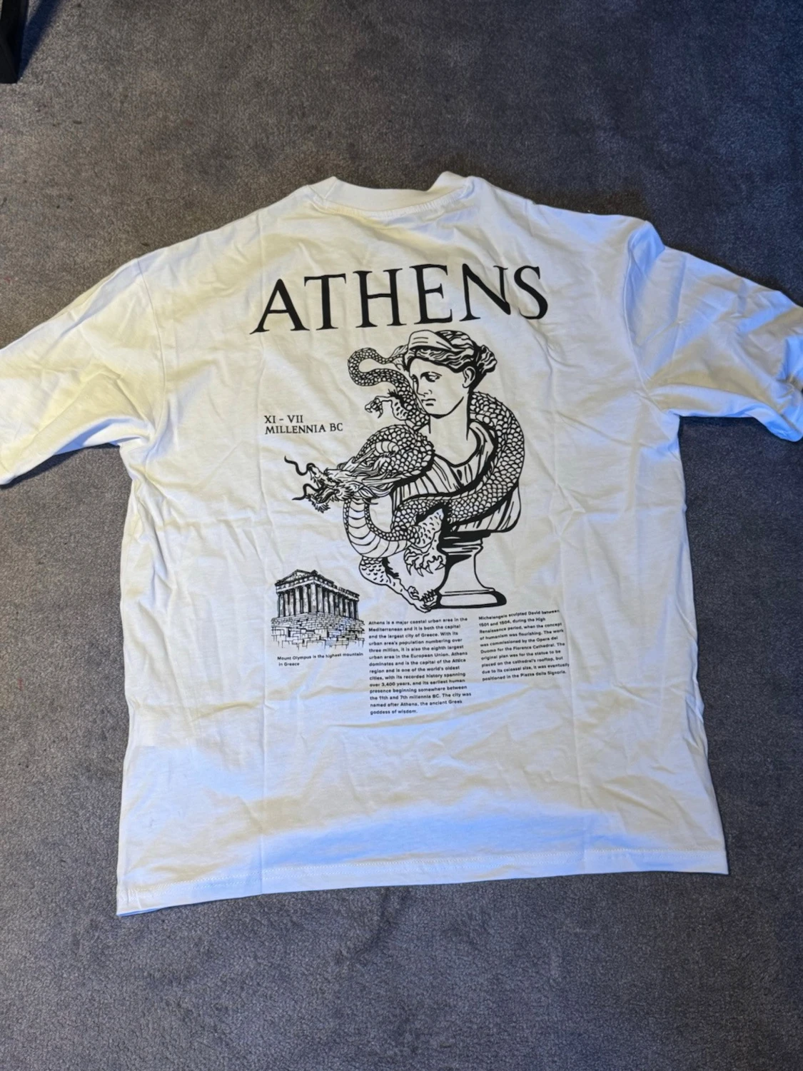 Vit Athens t-shirt med tryck