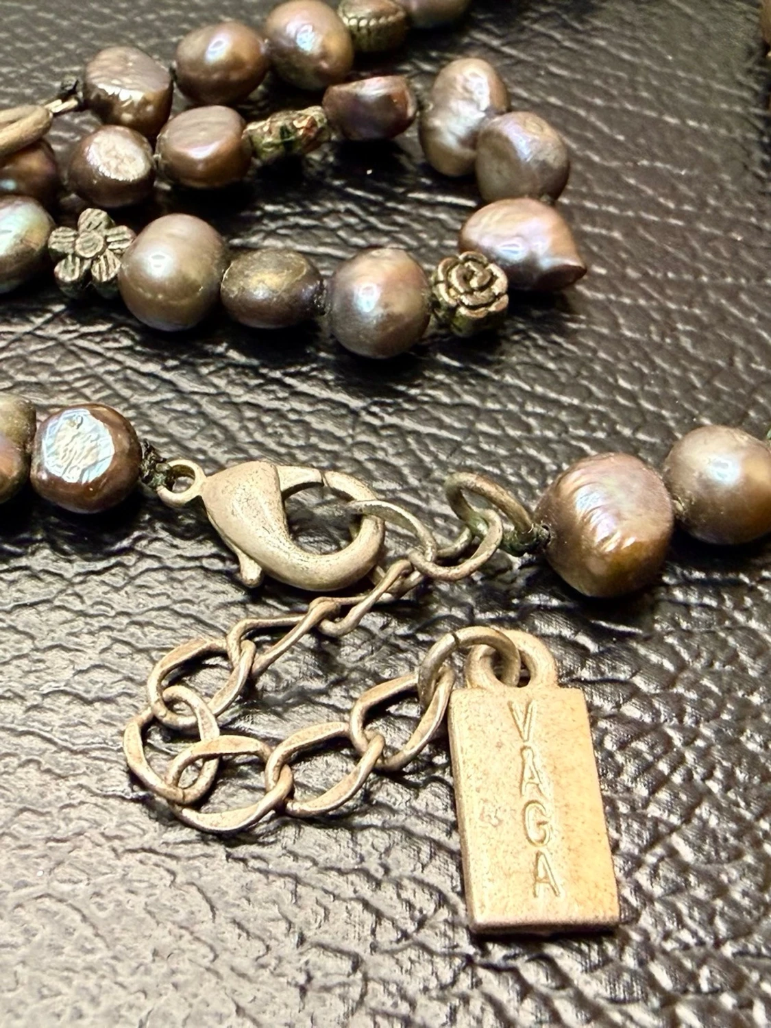 Romantiskt vintagehalsband från 90-talet med hjärthänge och äkta barocka sötvattenspärlor | Retro bohostil - 6