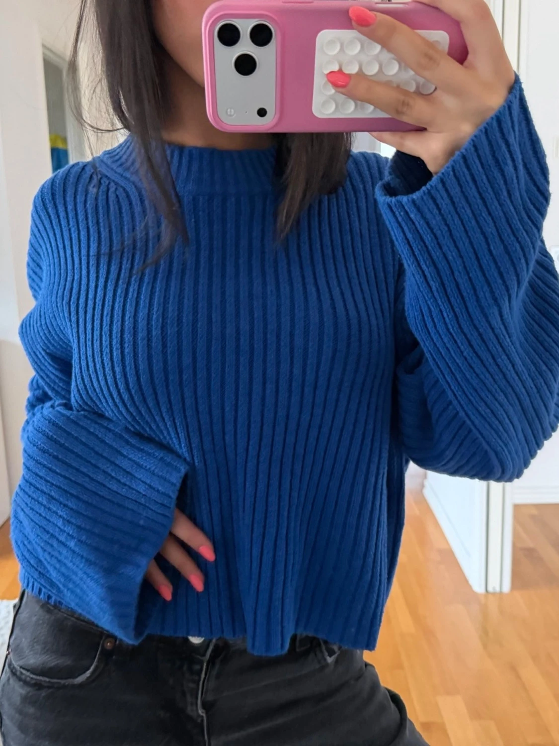 Konblå Stickad tröja  - 1