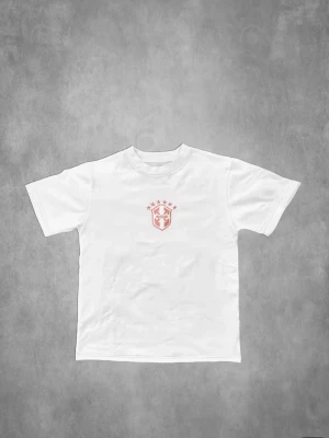 Vit Brasil t-shirt ⚽🇧🇷 - Vit t-shirt med CBF-emblemet tryckt på bröstet i rosa/roséton. Lätt polyestermaterial – andningsbart och bekvämt, passar både träning och vardag.  Mycket gott skick, inga fläckar eller skador. 🤍